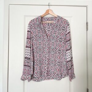 Loft floral patterned button blouse